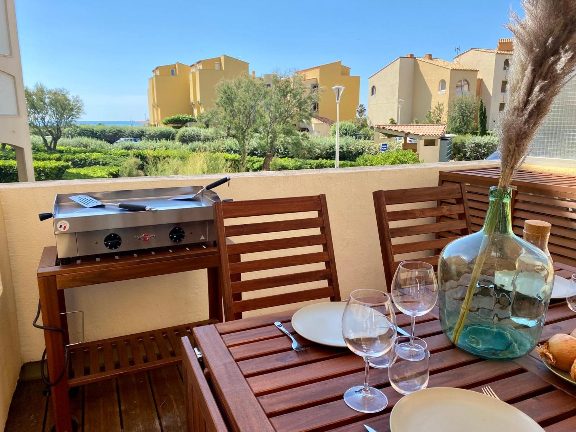 Apartamento Terrasse Vue Mer 2 Pieces A Leucate Avec Piscine Habitación foto