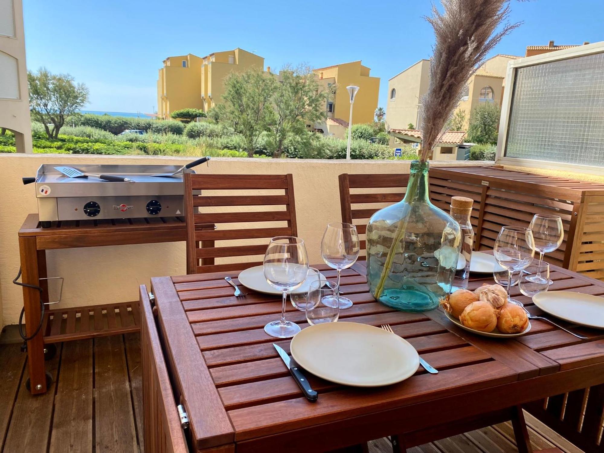 Apartamento Terrasse Vue Mer 2 Pieces A Leucate Avec Piscine Habitación foto
